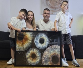 Special and meaningful gift with Iris photography in Pleven - four irises in a frame