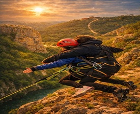 Тандемен скок с бънджи или пандюл от пещера Проходна + видеозаснемане с 4k action камера 