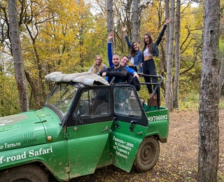 Offroad Authentic Russian jeep driving 