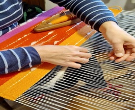 Threads, tea and cookies for two weaving workshop at the Center for Applied Arts and Crafts "The House", Veliko Tarnovo