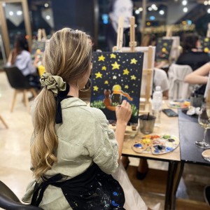 Art Therapy: Drawing a picture and having a glass of wine  Art Therapy: Drawing a picture and having a glass of wine