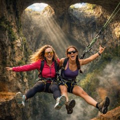 Скок с бънджи или пандюл от пещера Проходна + видеозаснемане с 4k action камера 