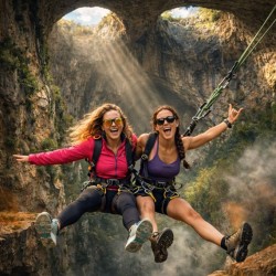 Скок с бънджи или пандюл от пещера Проходна + видеозаснемане с 4k action камера 