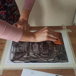 Графична техника суха игла - Създаване на собствен отпечатък и картина с паспарту Графична техника суха игла - Създаване на собствен отпечатък и картина с паспарту