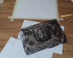 Графична техника суха игла - Създаване на собствен отпечатък и картина с паспарту от Макароон
