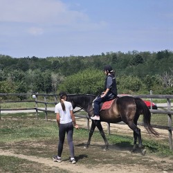 Riding lesson at the arena in the village of Batoshevo Riding lesson at the arena in the village of Batoshevo