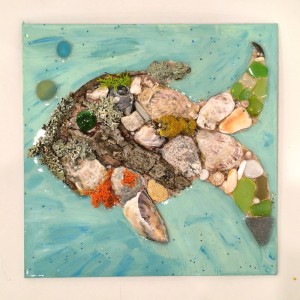 Create a collage with epoxy resin and non-standard elements - coins, nuts, paper clips Create a collage with epoxy resin and non-standard elements - coins, nuts, paper clips