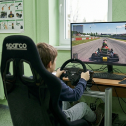 Урок по картинг на симулатор за деца - приключение за малки състезатели 
