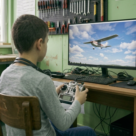 Подарете на детето си истинско приключение - опознавателен урок по авиомоделизъм на симулатор от Makaroon
